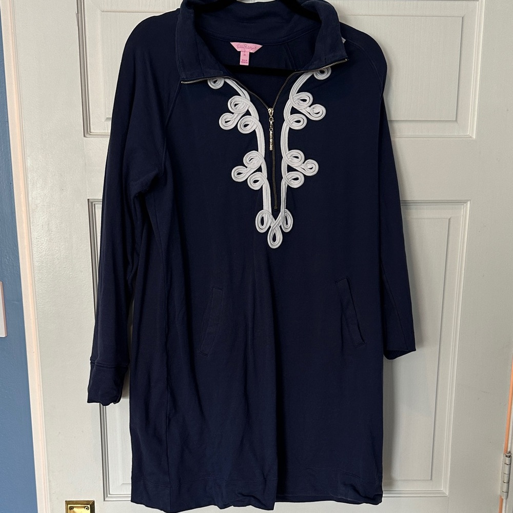 Lilly Pulitzer size XL Skipper long sleeve pullover dress navy